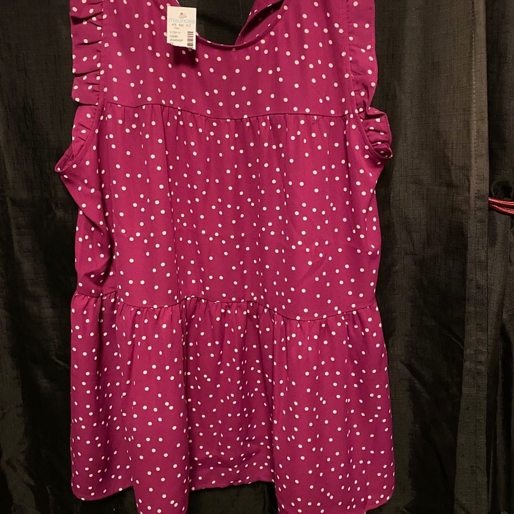 Maurice Sleeveless Top Pink with polka dots